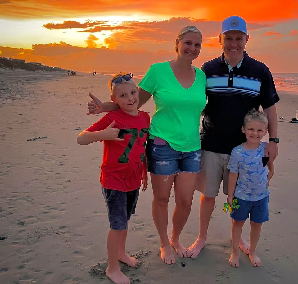 Jamison Ford and Family on a Beach