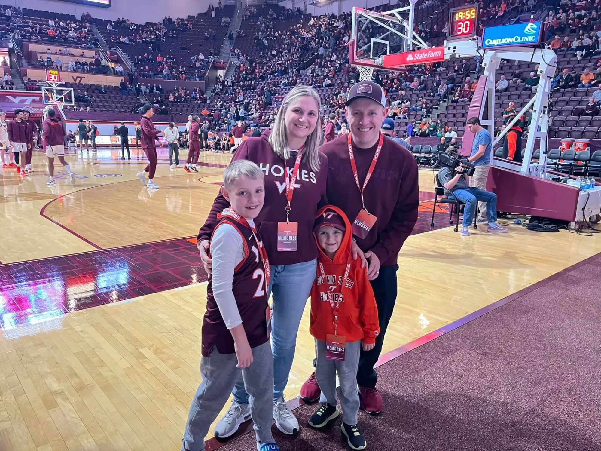 Jamison Ford and Family at Virginia Tech Basketball game